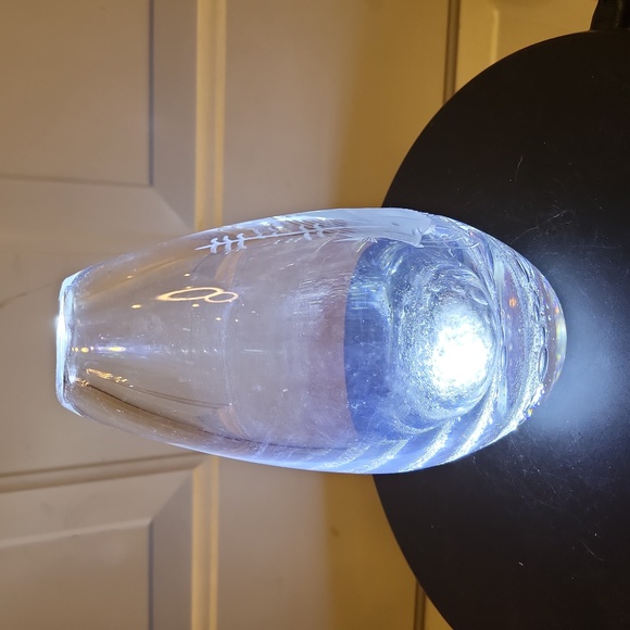 Scandinavian Vintage Bubble Base Vase With Etched Fish and Seaweed - Picture 2 of 12